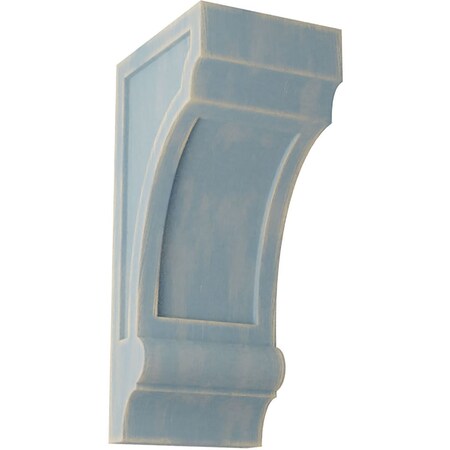 Ekena Millwork 5 1/2"W x 7"D x 14"H Diane Recessed Wood Vintage Decor Corbel, Driftwood Blue CORWD06X07X14DIBU